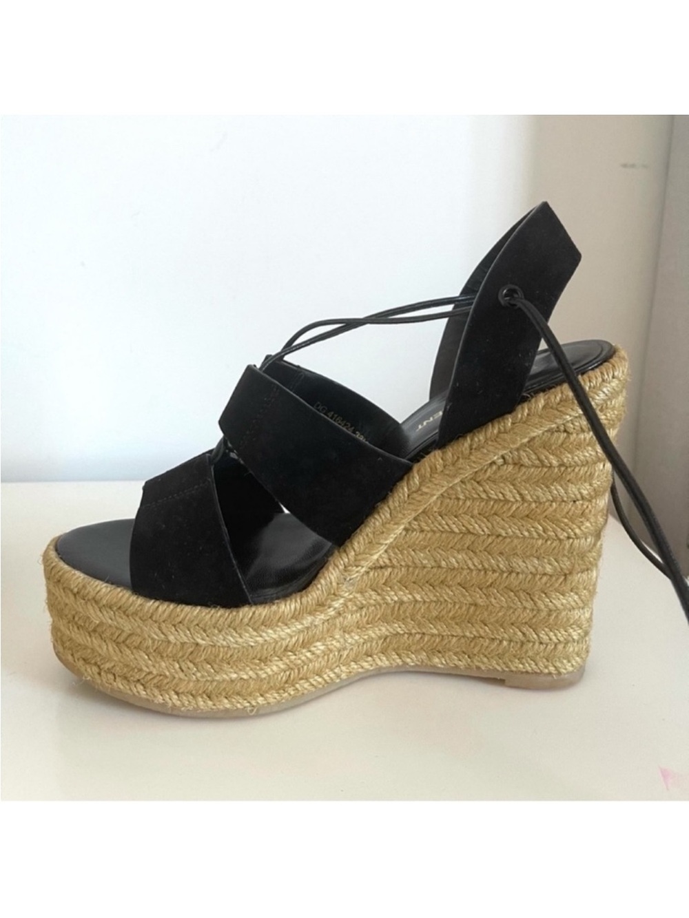 AUTHENTIC YSL SUEDE LACE UP WEDGES - Picture 5 of 15